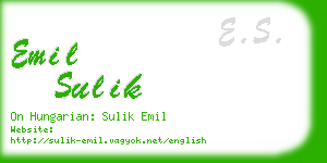 emil sulik business card